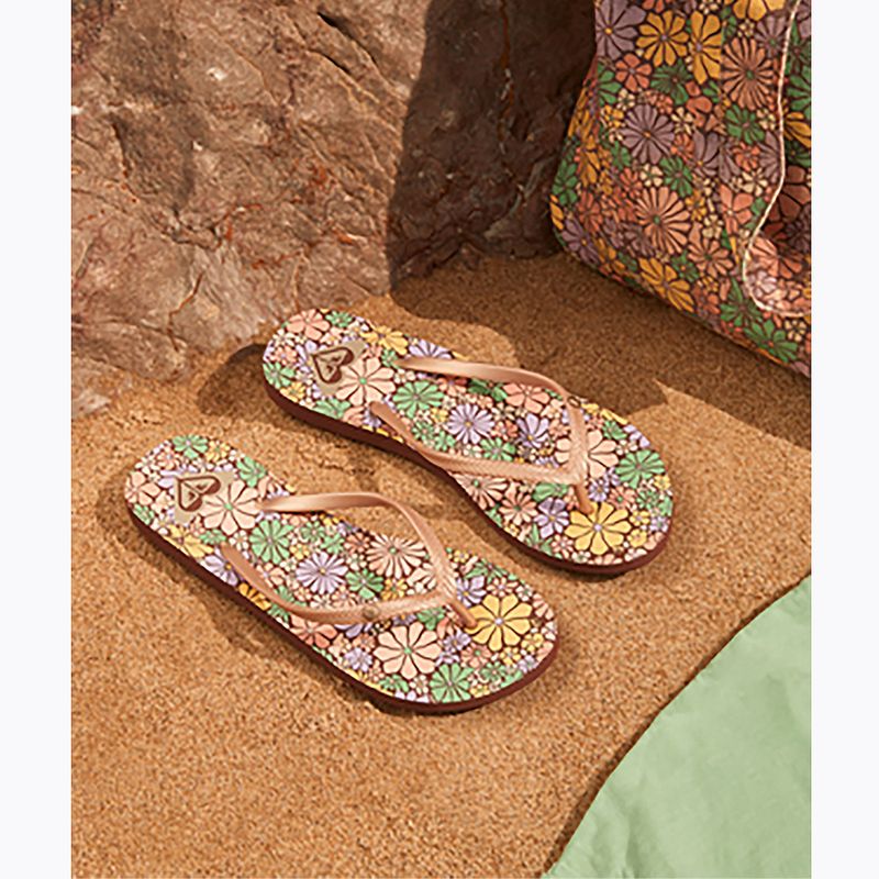 Dámské žabky ROXY Bermuda Print brown combo 9