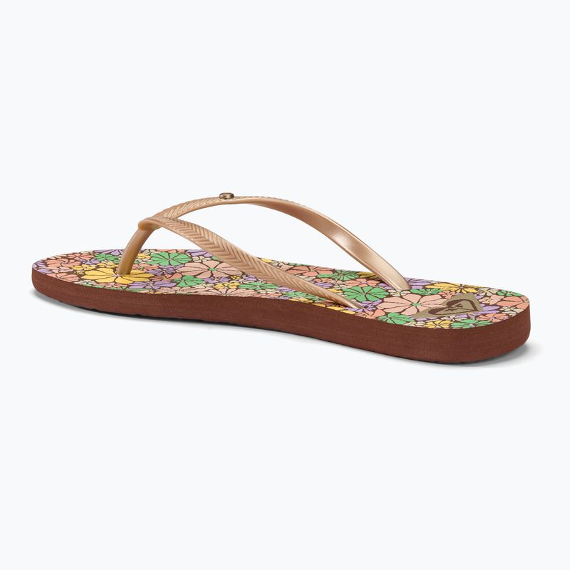 Dámské žabky ROXY Bermuda Print brown combo 3