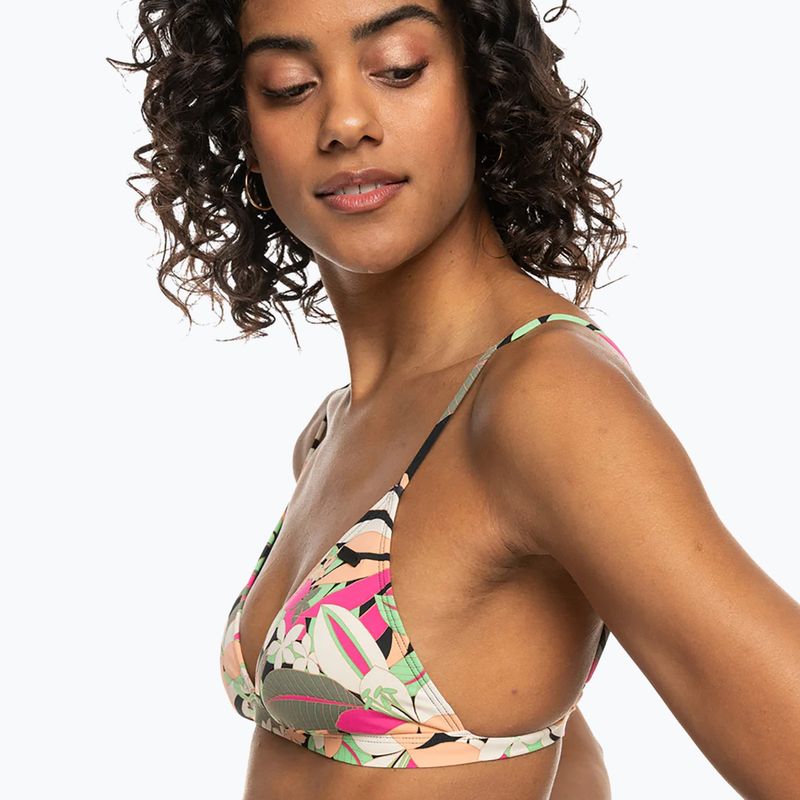 Horní díl plavek  ROXY Printed Beach Classics Tri anthracite palm song s 5