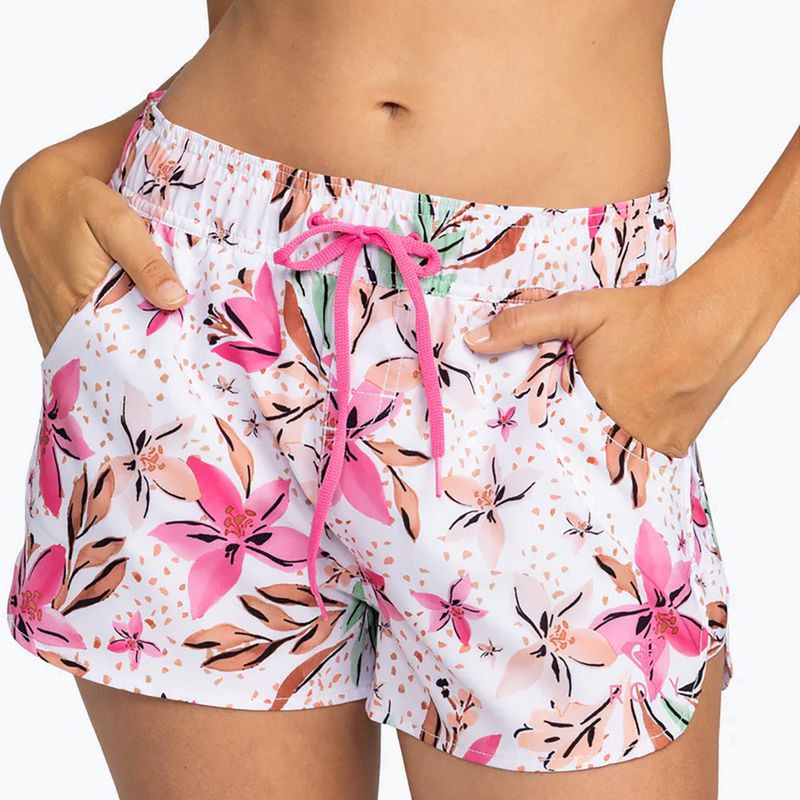 Dámské plavecké šortky ROXY Wave Printed 2 white happy tropical 2