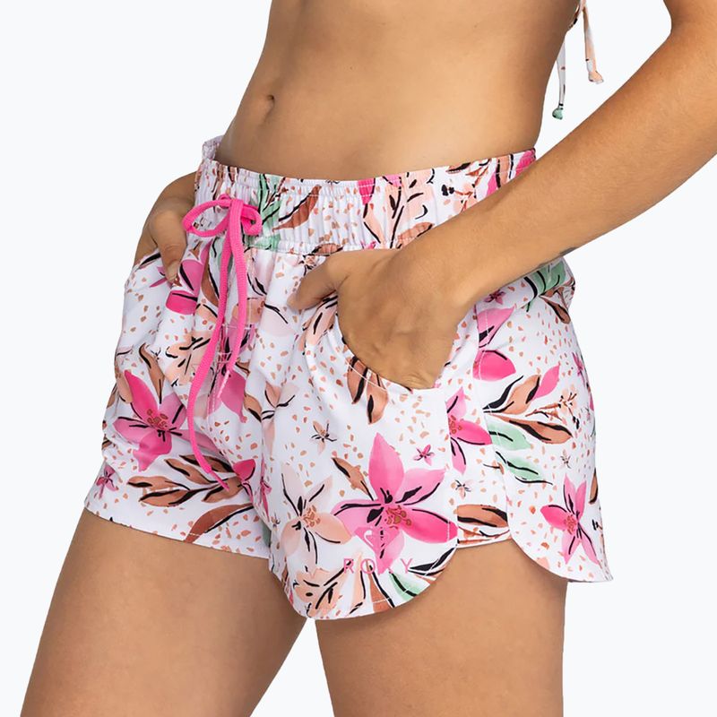 Dámské plavecké šortky ROXY Wave Printed 2 white happy tropical 5