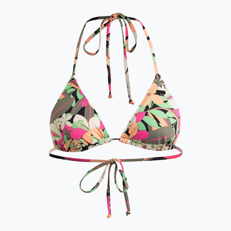Horní díl plavek  ROXY Printed Beach Classics Tiki Tri anthracite palm song s