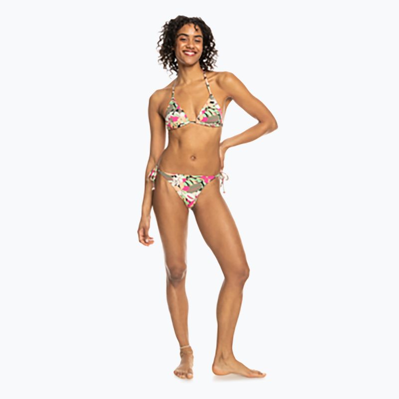 Horní díl plavek  ROXY Printed Beach Classics Tiki Tri anthracite palm song s 3