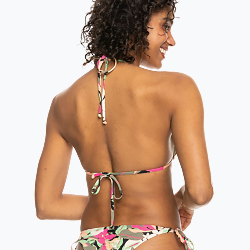 Horní díl plavek  ROXY Printed Beach Classics Tiki Tri anthracite palm song s 5