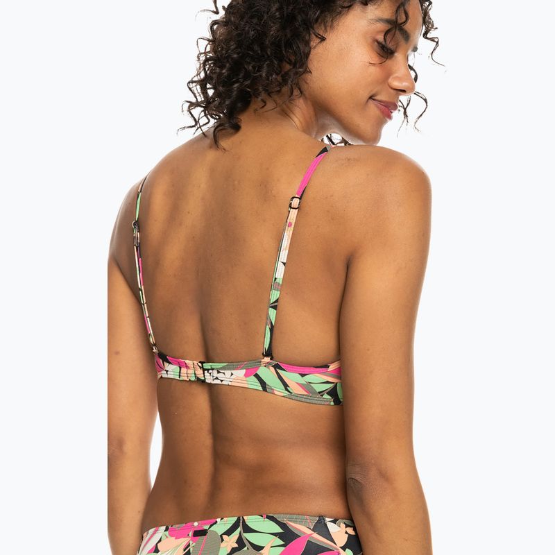 Horní díl plavek  ROXY Printed Beach Classics Wrap anthracite palm song s 4