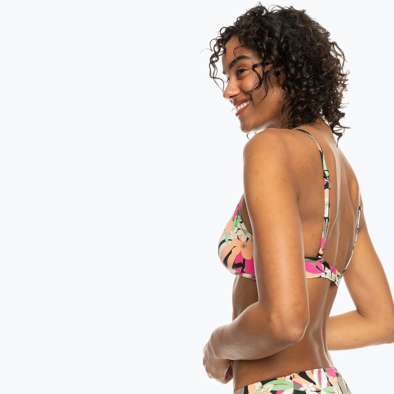Horní díl plavek  ROXY Printed Beach Classics Wrap anthracite palm song s 5