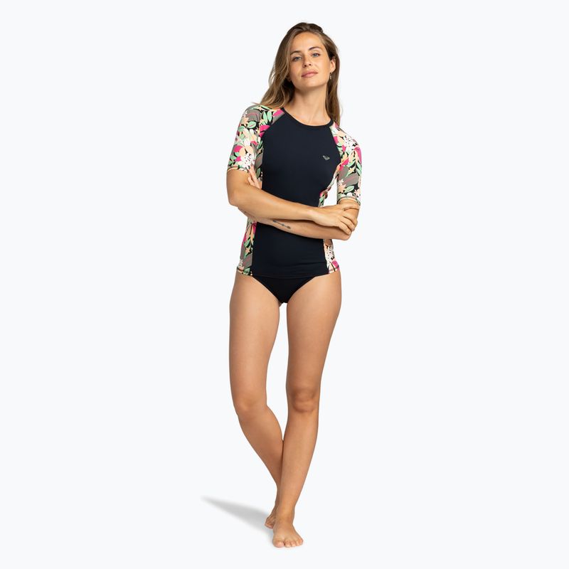 Dámské plavecké tričko ROXY Lycra Printed anthracite palm song s 2