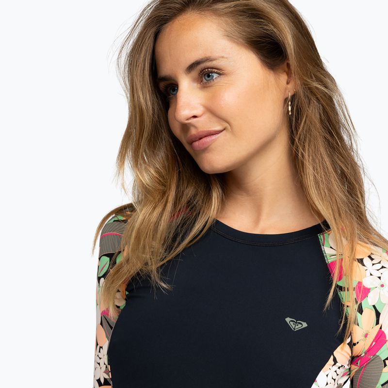 Dámské plavecké tričko ROXY Lycra Printed anthracite palm song s 5