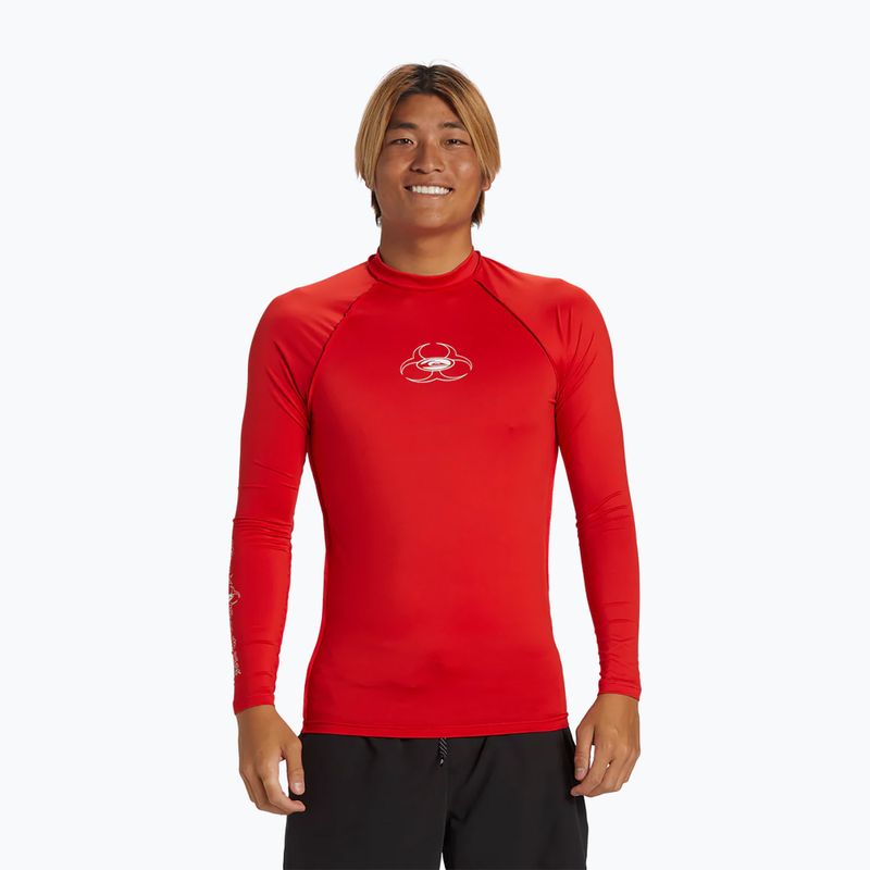 Pánské plavky Quiksilver Saturn UPF50 s dlouhým rukávem a vysokým rizikem červené barvy