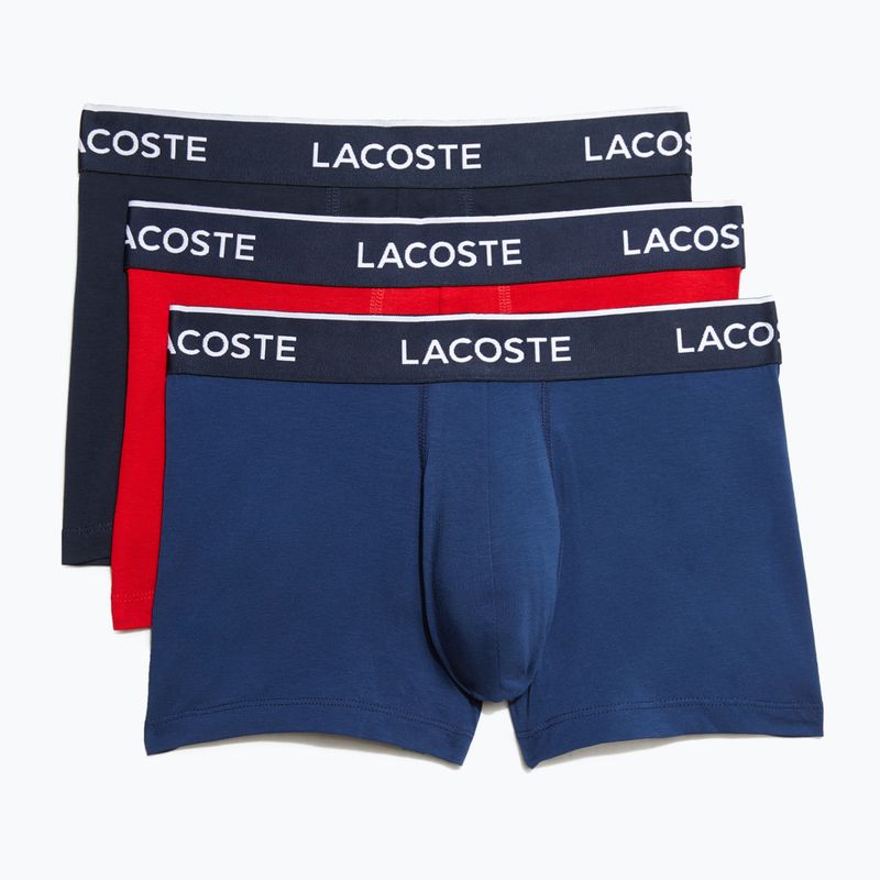 Lacoste boxerky 5H3389 W64 3 páry námořnická modř/červený metylen 11