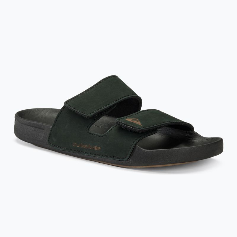 Quiksilver Pánské žabky Rivi Leather Double Adjust black 1