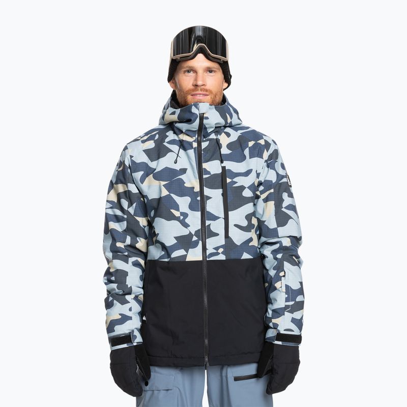 Pánská snowboardová bunda Quiksilver Mission Printed Block puzzle camo ice flow