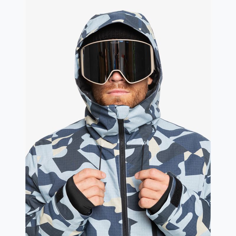 Pánská snowboardová bunda Quiksilver Mission Printed Block puzzle camo ice flow 4