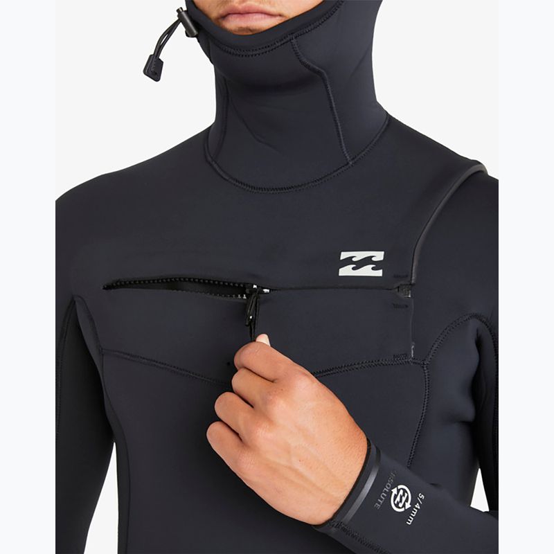 Pánský neopren Billabong 5/4mm Absolute Natural Chest Zip Hooded Black 5