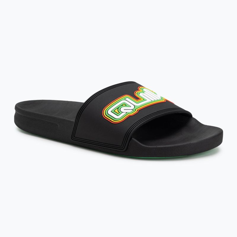 Pánské nazouváky Quiksilver Rivi Wordmark Slide II black rasta