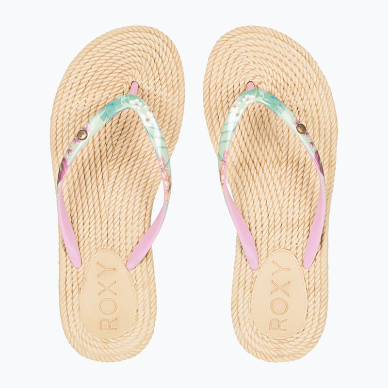 Dámské žabky ROXY South Beach III green/pink 2