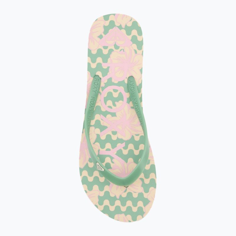 Dámské žabky ROXY Tahiti VII green/pink 5