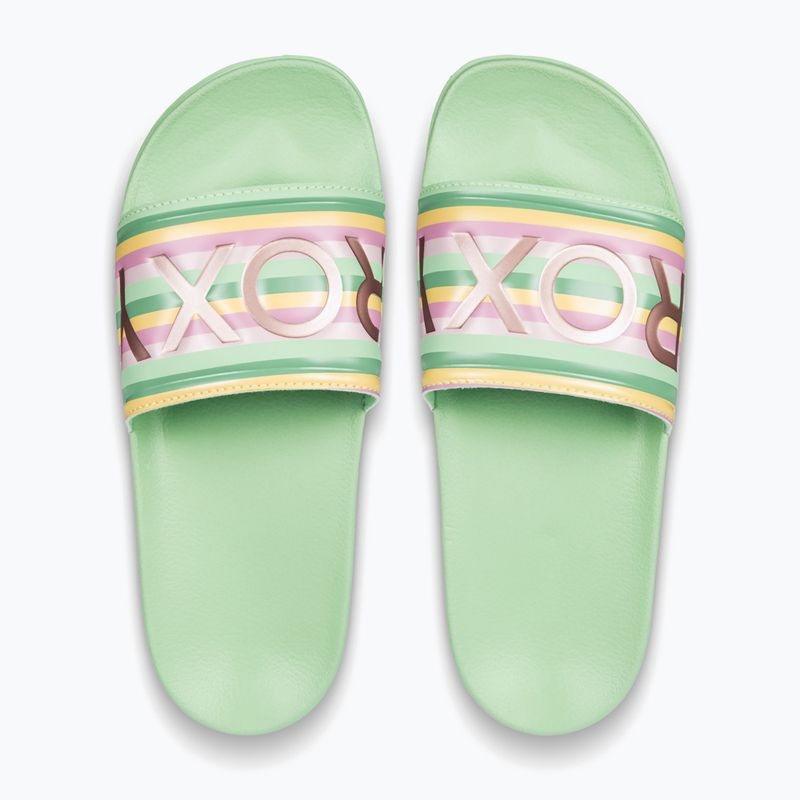 Dámské žabky ROXY Slippy II green stripe 2