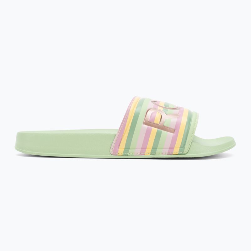 Dámské nazouváky ROXY Slippy II green stripe 2