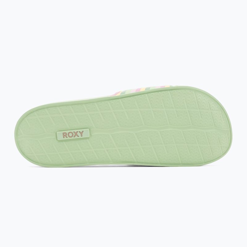 Dámské nazouváky ROXY Slippy II green stripe 4