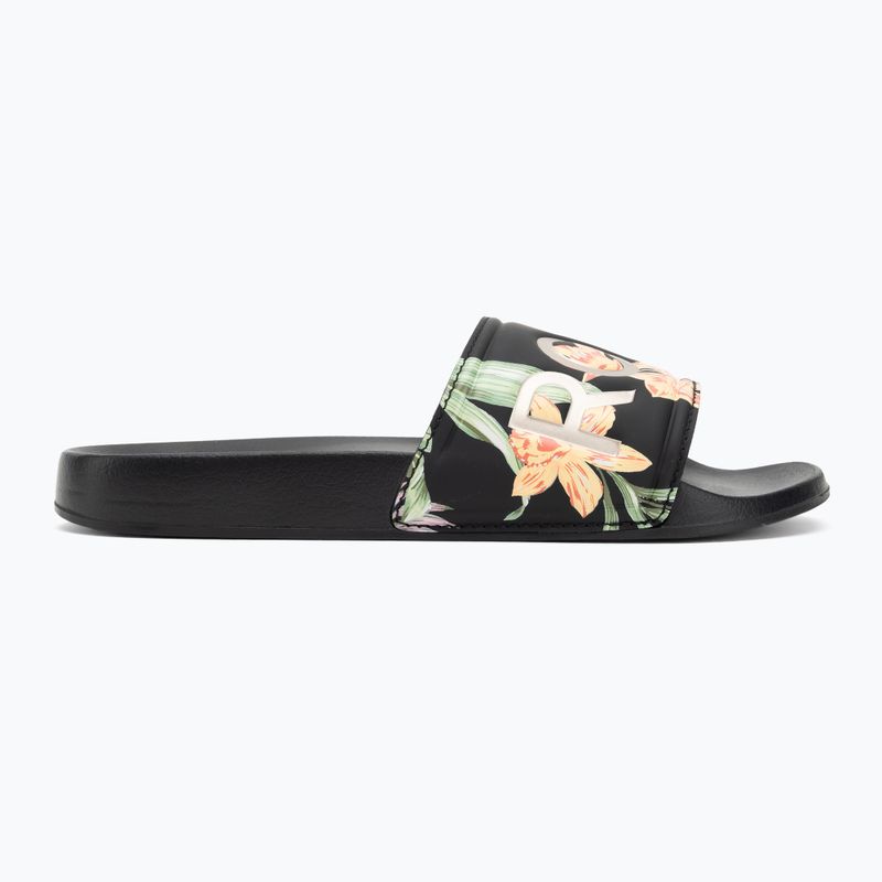 Dámské nazouváky ROXY Slippy II black/green print 2