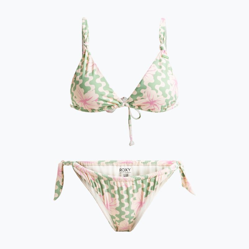 Dámské dvoudílné plavky ROXY Hibiscus Daze Elongated Tri basil party waves yw