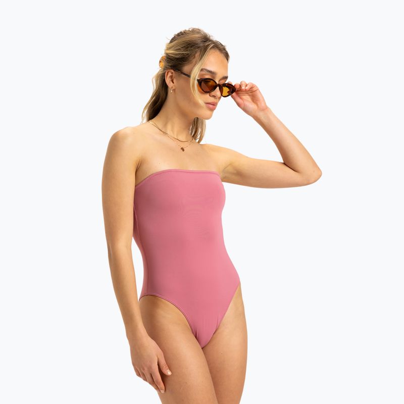 Dámské jednodílné plavky ROXY Solid Beach Classics Bandeau heather rose 2