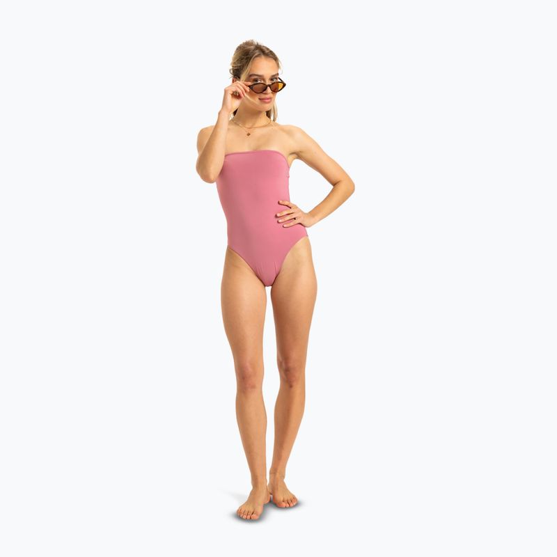 Dámské jednodílné plavky ROXY Solid Beach Classics Bandeau heather rose 3