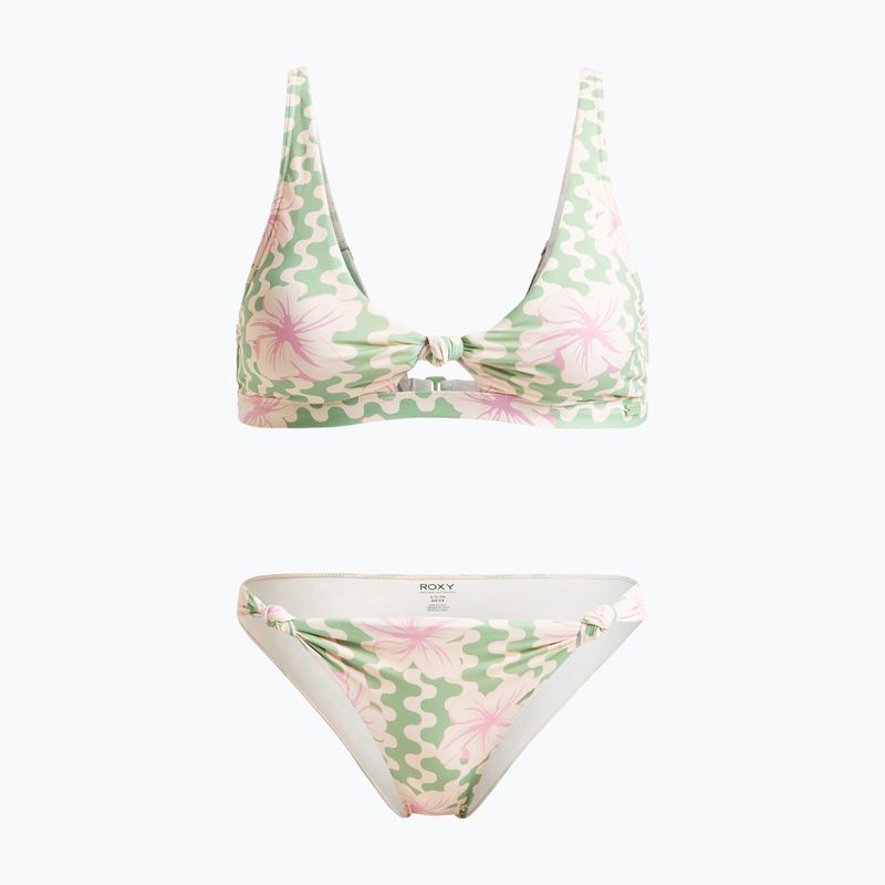 Dámské dvoudílné plavky ROXY Hibiscus Daze Elongated Tri basil party waves yw