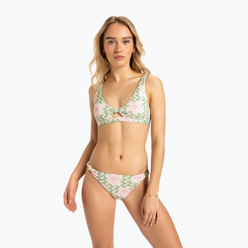 Dámské dvoudílné plavky ROXY Hibiscus Daze Elongated Tri basil party waves yw 2