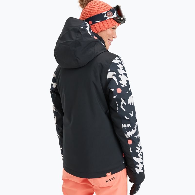 Dámská snowboardová bunda ROXY Free Jet true black/big flower 3