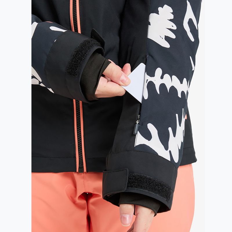 Dámská snowboardová bunda ROXY Free Jet true black/big flower 6
