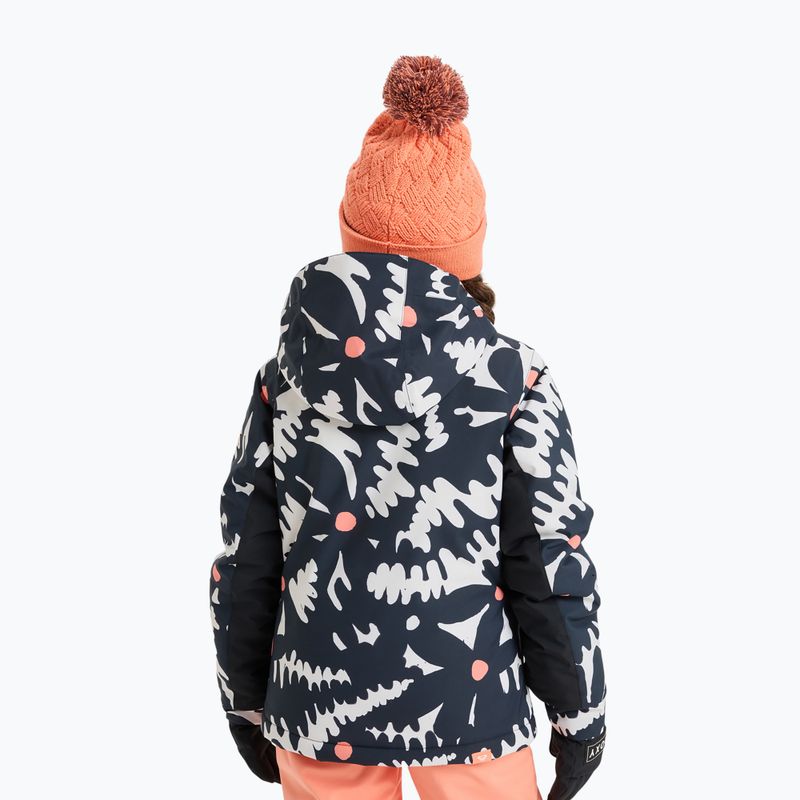 Dětská snowboardová bunda ROXY Free Jet true black/big flower 2