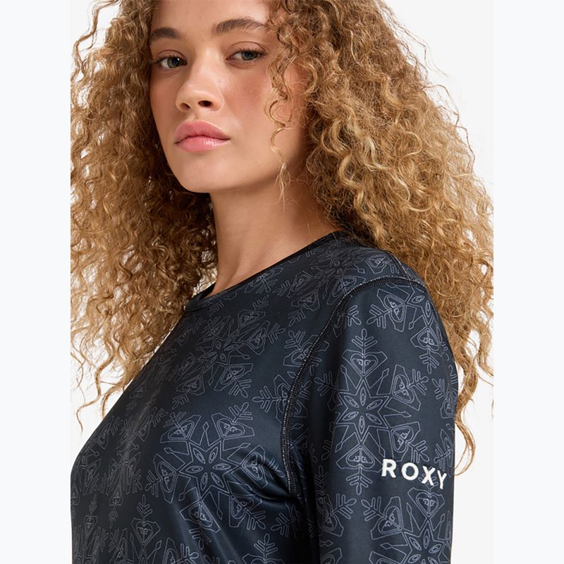 Dámské termo tričko Longsleeve ROXY Daybreak Brushed true black/snowflakes 4