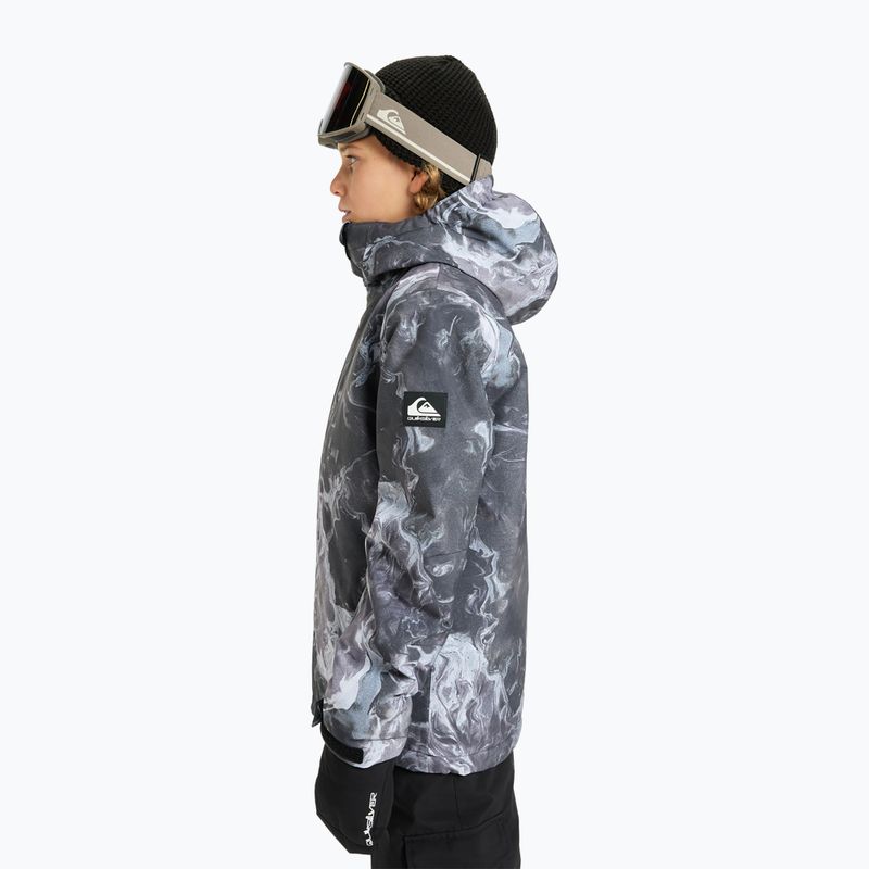 Dětská snowboardová bunda Quiksilver Mission Printed thermostamp grayscale 4
