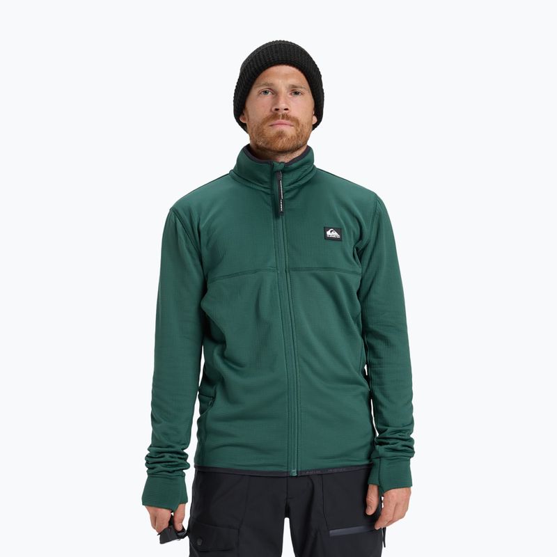 Pánská snowboardová mikina Quiksilver Steep Point Full Zip Fleece trekking green