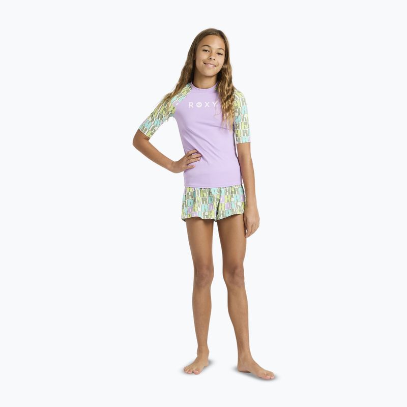 Dětské plavecké tričko ROXY Active RG Lycra XMGB oil green letter up 2