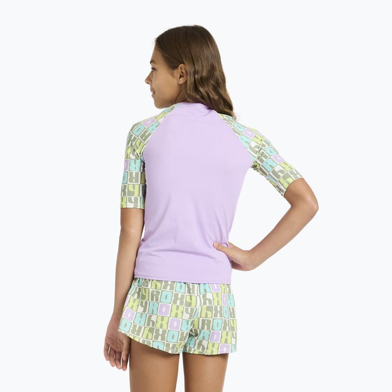 Dětské plavecké tričko ROXY Active RG Lycra XMGB oil green letter up 3