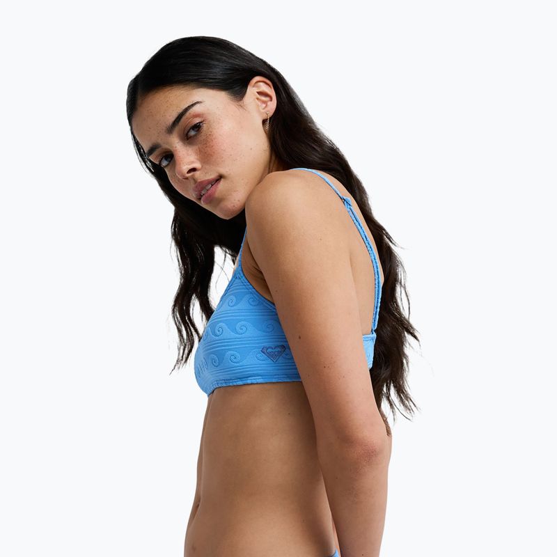 Horní díl plavek ROXY Paradise Wave Bralette silver lake blue make a splash 4