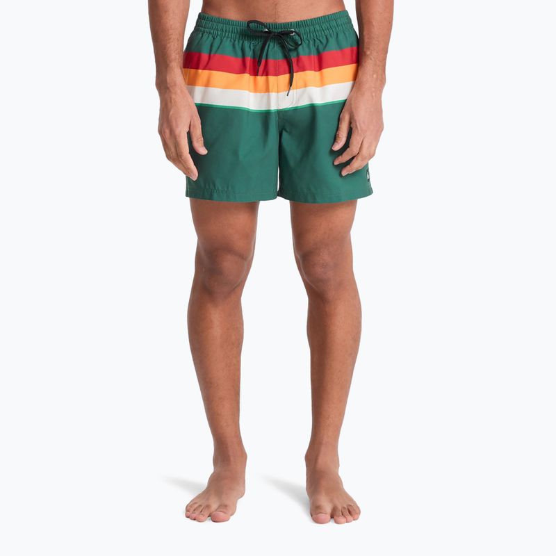 Pánské koupací šortky Quiksilver Everyday Printed Volley 15" forest outside stripe 3