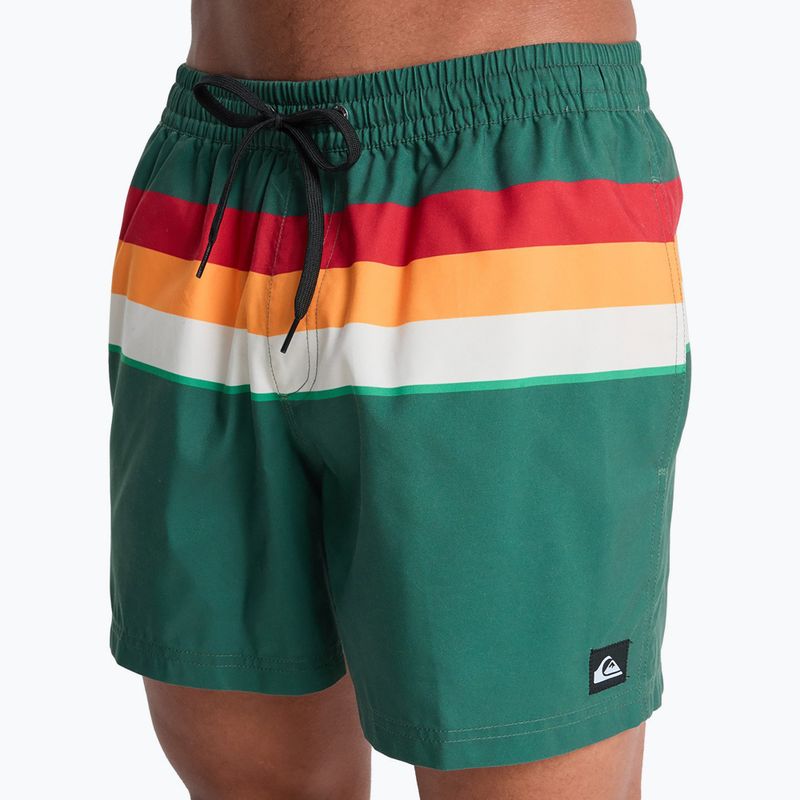 Pánské koupací šortky Quiksilver Everyday Printed Volley 15" forest outside stripe 7