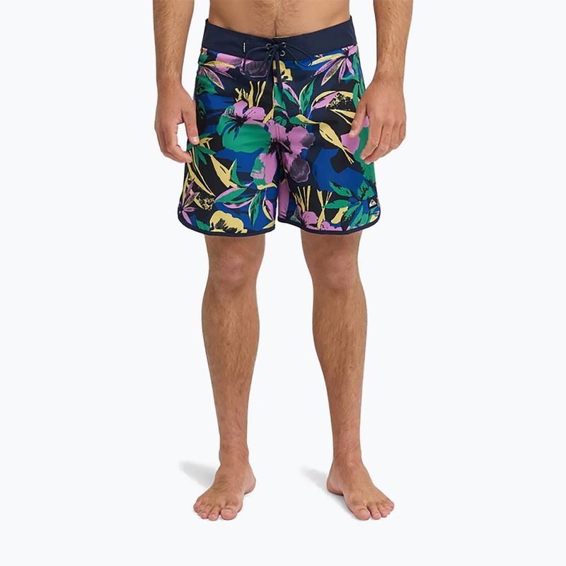 Pánské koupací šortky Quiksilver Surfsilk Scallop 18" dark navy interact floral 3