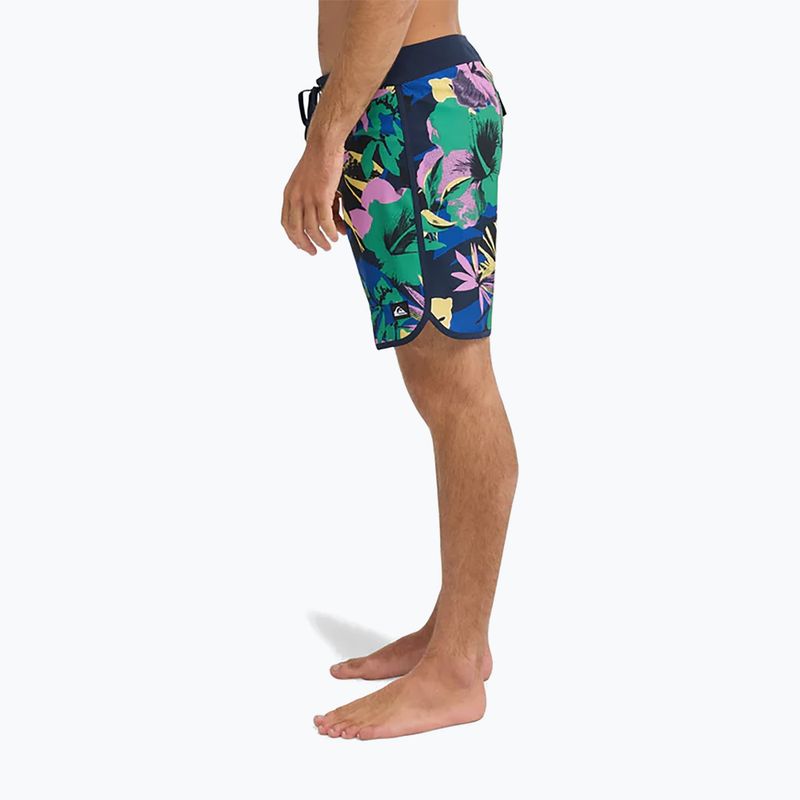 Pánské koupací šortky Quiksilver Surfsilk Scallop 18" dark navy interact floral 6