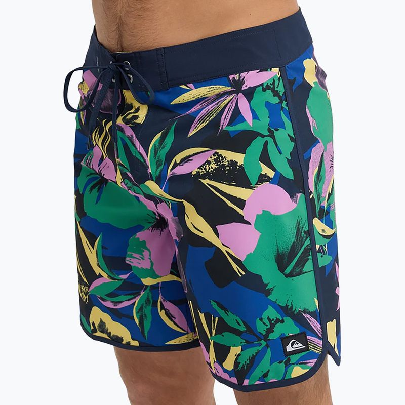 Pánské koupací šortky Quiksilver Surfsilk Scallop 18" dark navy interact floral 7