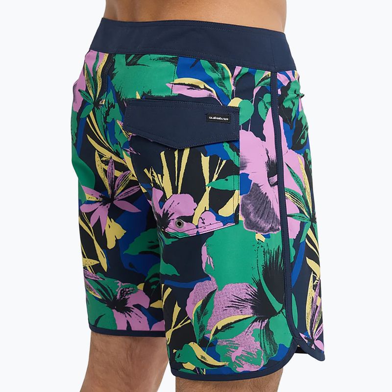 Pánské koupací šortky Quiksilver Surfsilk Scallop 18" dark navy interact floral 8