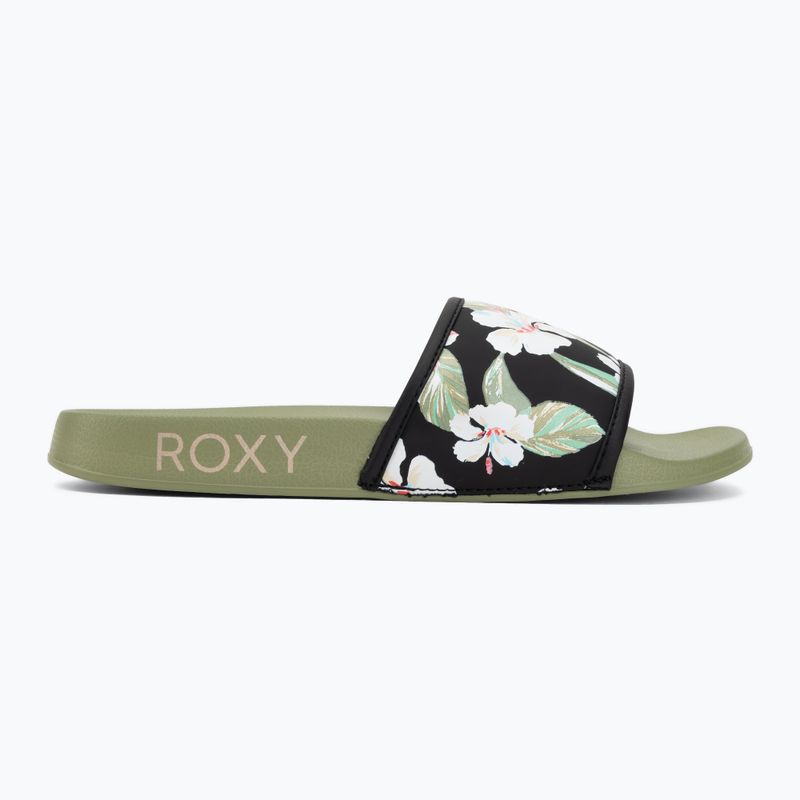 Dámské žabky ROXY Slippy IV oil green 2