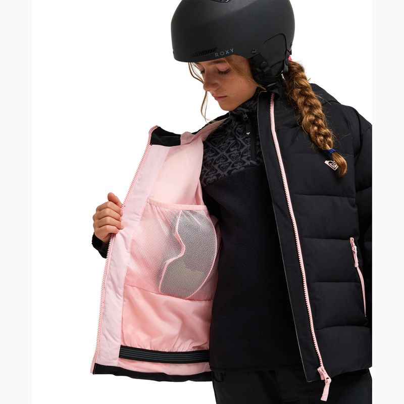 Dětská snowboardová bunda ROXY Snowyhill Puffy true black 5