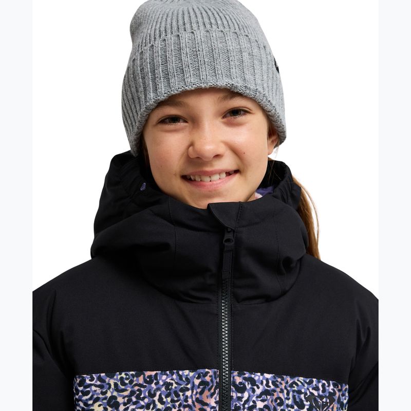 Dětská snowboardová bunda ROXY Snowyhill Printed Puffy true black wildin out rg 4