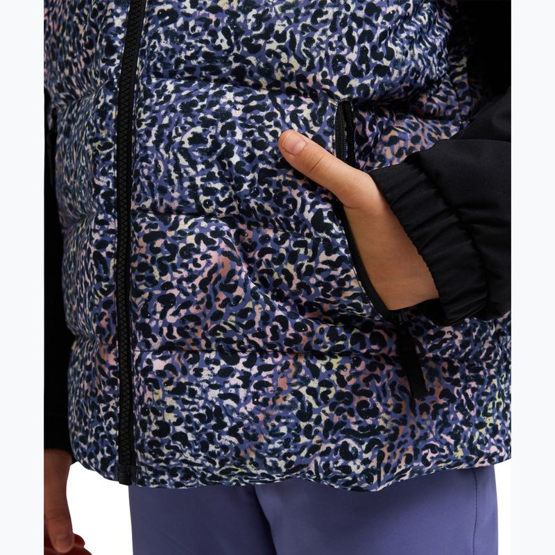 Dětská snowboardová bunda ROXY Snowyhill Printed Puffy true black wildin out rg 7