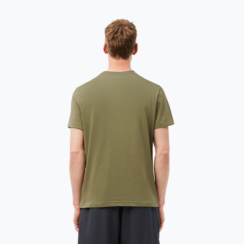 Pánské tričko  Lacoste TH2042 khaki/black 2